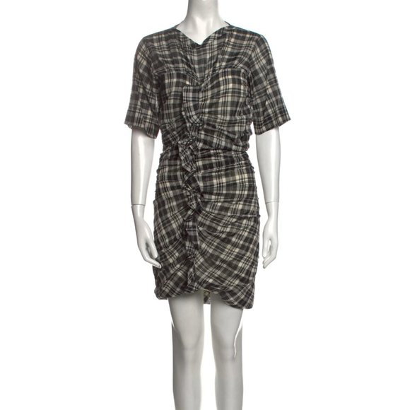 Isabel Marant Dresses & Skirts - ÉTOILE ISABEL MARANT Black Plaid Print Mini Dress S/M